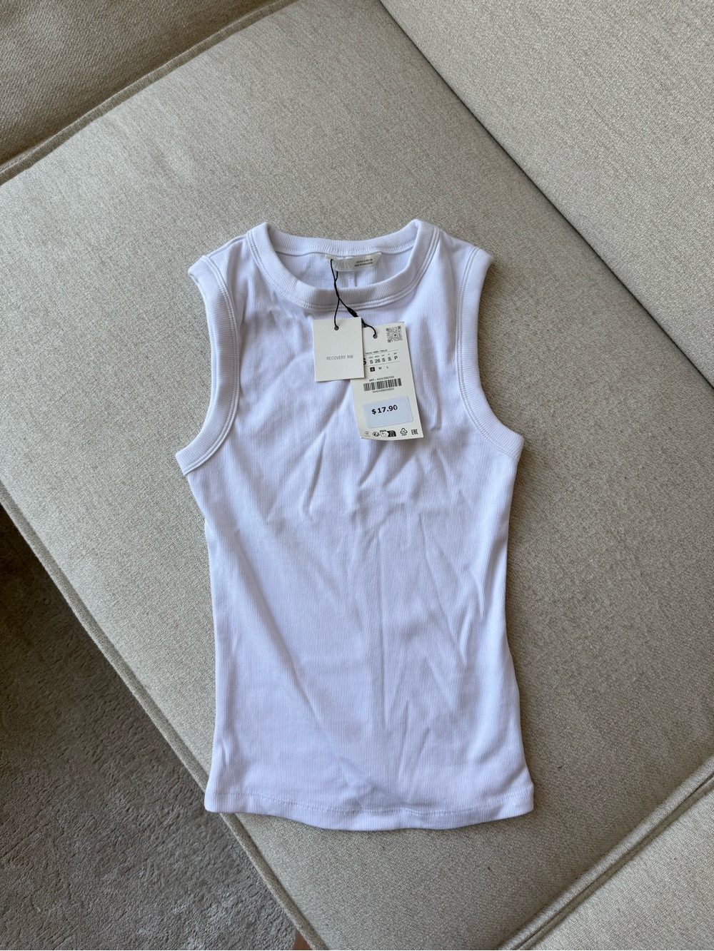 Zara Ribbed White Tank top NWT